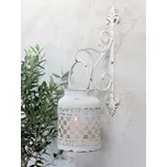 Krémový antik závěsný kovový hák na lucernu Mounted - 8*17*41cm