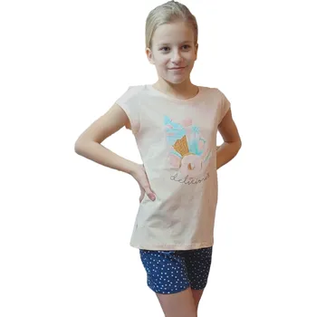 Dívčí pyžamo Dívčí krátké pyžamo Cornette 788/99 Delicious 146/152 Růžová