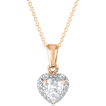 Náhrdelník GEMMAX "" Řetízek se srdíčkem z růžovo-bílého zlata Z8016-10 – zlatý šperk ryzosti 585/1000 v Dárkovém balení s Certifikátem GBSRB-38081-19161