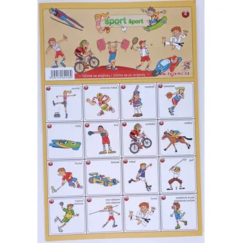 Dřevěná hračka Pexeso Učíme se anglicky Sport