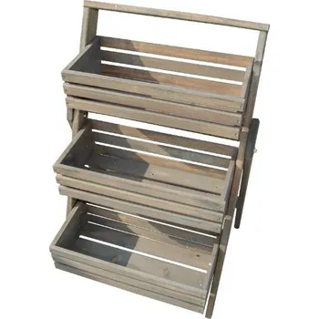 Vyvýšený záhon ASKO Květináč dřevěný třípatrový 760 x 540 x 560 mm borovice