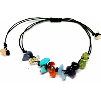 Náramek Ruční provázkový náramek s 7 přírodními minerály – harmonizujte svou energii