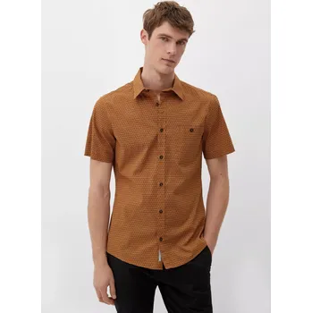Pánská košile s.Oliver pánská vzorovaná košile hnědá Velikost: XXL