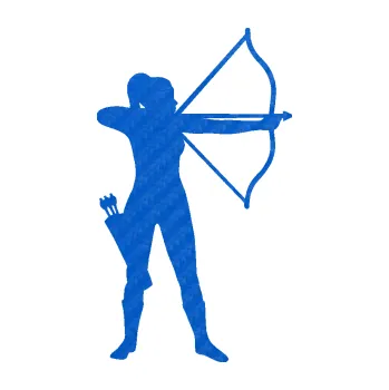 Samolepicí dekorace na vozidlo Lukostřelba 001 pravá střelkyně (57 - 3D karbon modrý) SAMOLEPKA NA AUTO, NÁLEPKA, FÓLIE, POLEP, TUNING, VLASTNÍ TEXT, TISK, AUTOSAMOLEPKY.cz, POLEPY, OBRÁZEK, LOGO, 3D STICKERS