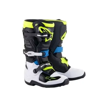 Moto obuv Dětské Mx Boty Alpinestars Tech 7S Black / Enamel / Blue / Yellow Fluo, Velikost EU 42 / US 8