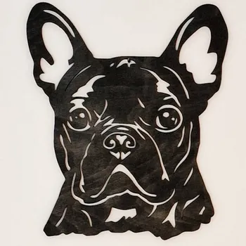 Obraz Obraz dřevěný Buldoček - Tmavě hnědá lazura