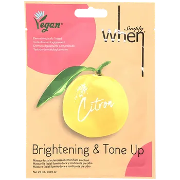 Pleťová maska When Simply Vegan veganská pleťová maska s rozjasňujícím efektem, 23 ml
