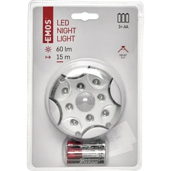 Noční světlo EMOS LED noční světlo P3310K s pohybovým čidlem na 3x AA P3310K