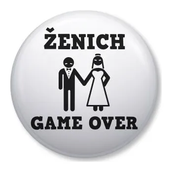 Placka Ženich Game Over, bílá