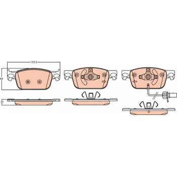 Brzdová destička Sada brzdových destiček, kotoučová brzda TRW GDB2127