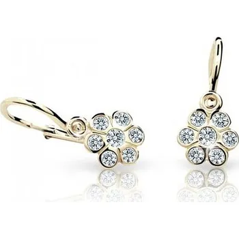 Náušnice Cutie Kids Jewellery c1737-10-10-x-1 Zlaté dětské náušnice na brizuru Cutie kytičky C1737 – zlatý šperk ryzosti 585/1000 v Dárkovém balení s Certifikátem GBEYB-00066