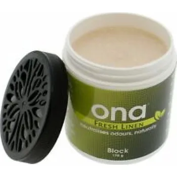 Pohlcovač pachu ONA Block Fresh Linen, 170g (ONA Block, pohlcovač zápachu 170g Fresh Linen s vůní vypraného prádla.)