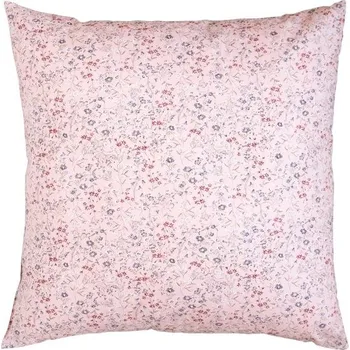 Polštář SCANquilt polštářek KLASIK fino flora růžovomodrá 45 x 45 cm