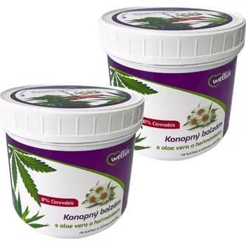 Wellife Konopný balzám s aloe vera a heřmánkem 500 ml sada 2ks