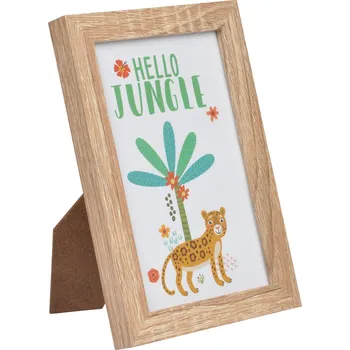 Plakát Homea Dětský obrázek s rámečkem leopard Hello Jungle 10 x 15 cm