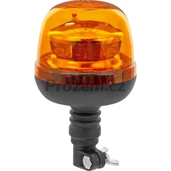 Maják LED odpružený oranžový výstražný maják pro nástrčnou trubku, 12 V/24 V, 8 W, Ø 128 x 215 mm, EMC, 3 funkce blikání