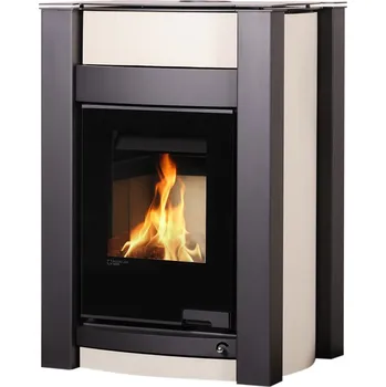 Krbová kamna HS Flamingo Krbová kamna AQUAFLAM VARIO ® KALMAR 11kW krémová (teplovzdušná verze)