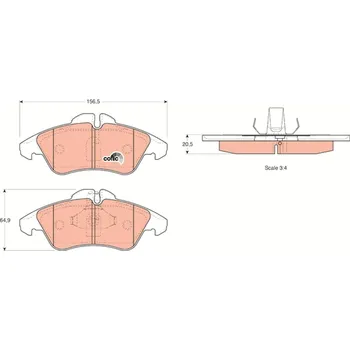 Brzdová destička Sada brzdových destiček, kotoučová brzda TRW GDB1220
