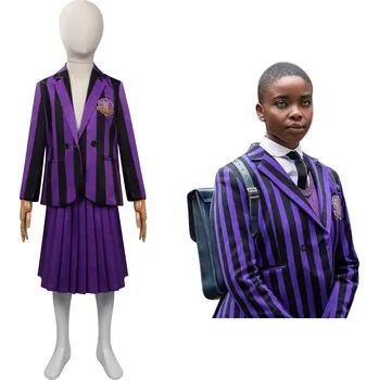 Karnevalový kostým Wednesday Addams Dětský kostým Joy Sunday (Wednesday) uniforma Nevermore akademie Velikost: XXL (140-150 cm)