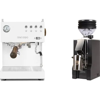 Kávovar Ascaso Steel DUO PID, White&Wood + Eureka Mignon Zero, CR black