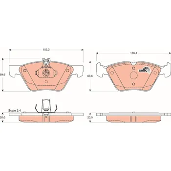 Brzdová destička Sada brzdových destiček, kotoučová brzda TRW GDB1215
