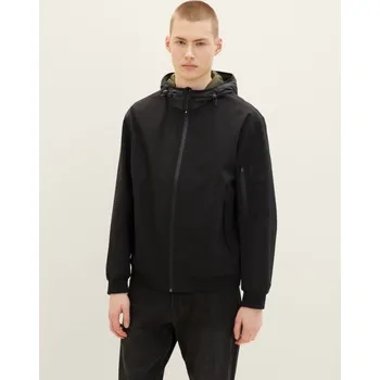 Pánská softshellová bunda TOM TAILOR®SOFTSHELL PÁNSKÁ BUNDA S KAPUCÍ - ČERNÁ