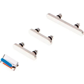 Náhradní kryt pro mobilní telefon Sada tlačítek / boční tlačítka pro Apple iPhone 13 Pro / 13 Pro Max - stříbrná - kvalita A