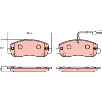 Brzdová destička Sada brzdových destiček, kotoučová brzda TRW GDB1910