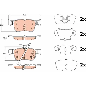 Brzdová destička Sada brzdových destiček, kotoučová brzda TRW GDB2115