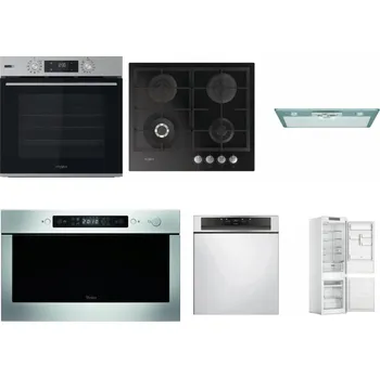 Set domácích spotřebičů WHIRLPOOL OMSK58HU1SX + WHIRLPOOL GOFL 629/NB + WHIRLPOOL AKR 650/1 IX + WHIRLPOOL AMW 439 IX + WHIRLPOOL WBC 3C34 PF X + WHIRLPOOL WHC18 T311