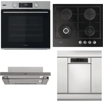 Set domácích spotřebičů WHIRLPOOL OMSK58HU1SX + WHIRLPOOL GOFL 629/NB + WHIRLPOOL AKR 5390/1 IX + WHIRLPOOL WSBO 3O34 PF X