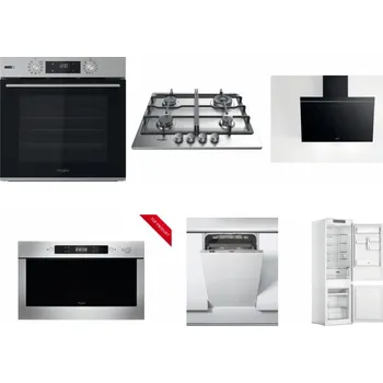 Set domácích spotřebičů WHIRLPOOL OMSK58HU1SX + WHIRLPOOL TKRL 661 IX EU + WHIRLPOOL AKR 62F LT K + WHIRLPOOL AMW 423/IX + WHIRLPOOL WSIC 3M27 C + WHIRLPOOL WHC18 T311