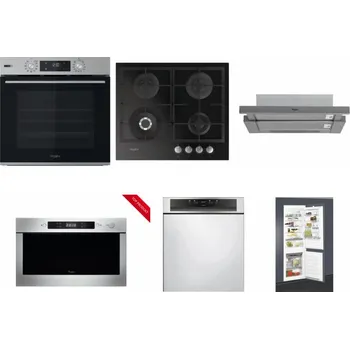 Set domácích spotřebičů WHIRLPOOL OMSK58HU1SX + WHIRLPOOL GOFL 629/NB + WHIRLPOOL AKR 749/1 IX + WHIRLPOOL AMW 423/IX + WHIRLPOOL WBC 3C34 PF X + WHIRLPOOL ART 65031