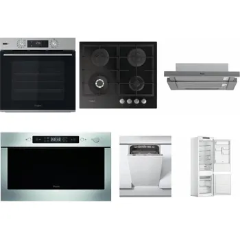 Set domácích spotřebičů WHIRLPOOL OMSK58HU1SX + WHIRLPOOL GOFL 629/NB + WHIRLPOOL AKR 749/1 IX + WHIRLPOOL AMW 439 IX + WHIRLPOOL WSIC 3M27 C + WHIRLPOOL WHC18 T311