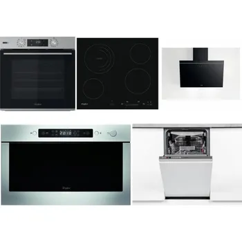 Set domácích spotřebičů WHIRLPOOL OMSK58HU1SX + WHIRLPOOL AKT 8900 BA + WHIRLPOOL AKR 62F LT K + WHIRLPOOL AMW 439 IX + WHIRLPOOL WSIO 3O34 PFE X