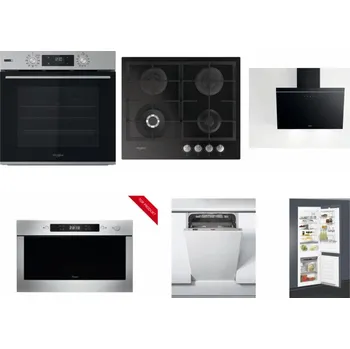 Set domácích spotřebičů WHIRLPOOL OMSK58HU1SX + WHIRLPOOL GOFL 629/NB + WHIRLPOOL AKR 62F LT K + WHIRLPOOL AMW 423/IX + WHIRLPOOL WSIC 3M27 C + WHIRLPOOL ART 65031