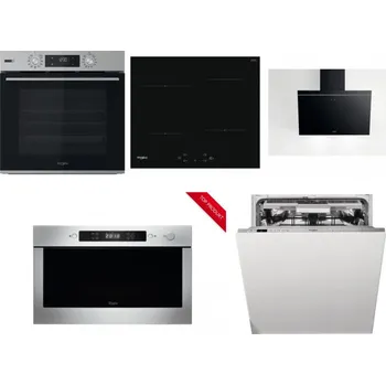 Set domácích spotřebičů WHIRLPOOL OMSK58HU1SX + WHIRLPOOL WS Q2760 BF + WHIRLPOOL AKR 62F LT K + WHIRLPOOL AMW 423/IX + WHIRLPOOL WIO 3O540 PELG