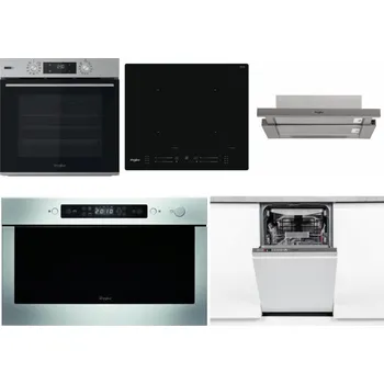 Set domácích spotřebičů WHIRLPOOL OMSK58HU1SX + WHIRLPOOL WL S7260 NE + WHIRLPOOL AKR 5390/1 IX + WHIRLPOOL AMW 439 IX + WHIRLPOOL WSIO 3O34 PFE X
