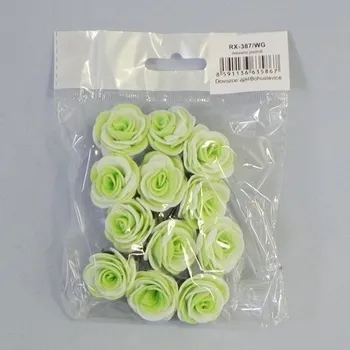 Velikonoční dekorace Růže pěna S/12 bílo/zelená