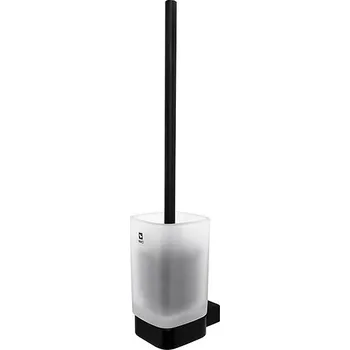 WC štětka Nimco KIBO ČERNÁ Ki14094CN-90 toaletní kartáč se skleněnou nádobou - černá/matné sklo