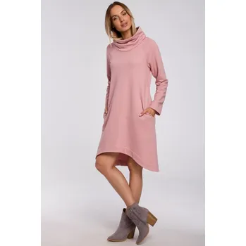 Dámské šaty Made of Emotion Dámské mikinové šaty Resaal M551 pudrová růžová L