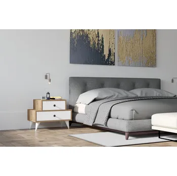 Noční stolek ASIR Noční stolek MISE bílý ořech