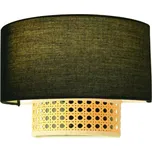 ACA Lighting nástěnné svítidlo 1XE14 NISYROS černá + ratan 25X18X13CM TF20831WB