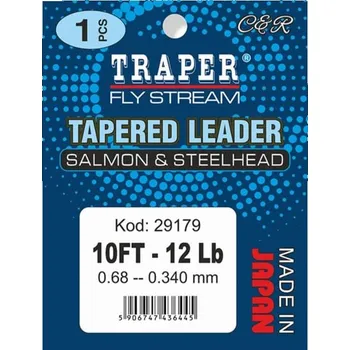 Muškařský ujímaný návazec Traper Tapered Leader Salmon & Steelhead 10FT 16Lb