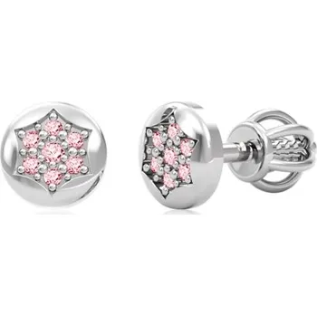 Náušnice Couple, Elegantní peckové náušnice Elmina, bílé zlato se zirkony, 585-66-3-0403.1B00.0.00.008.05