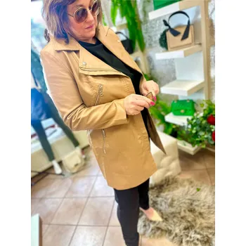 made in Italy Dámská koženková bunda 1876 Velikost: L - 40, barva: béžová