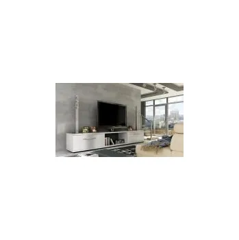 Televizní stolek FALCO Televizní stolek Malton Lesk bílá/bílá lesk