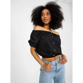 Dámská halenka Dámská halenka s puntíky bavlněná DENISA černá