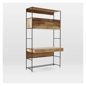 Psací stůl Psací stůl s knihovnou z kovu a masivu mango Greta 213x130