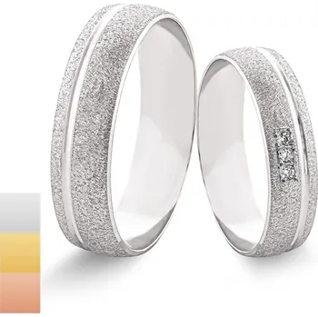 Prsten Snubní prsteny 585/1000 z bílého zlata se zirkony 991SN33